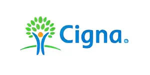 Cigna logo with tree and person design.