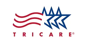 TRICARE logo with stars and stripes.