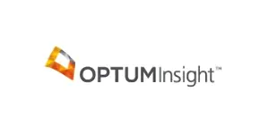 OptumInsight logo with geometric design.